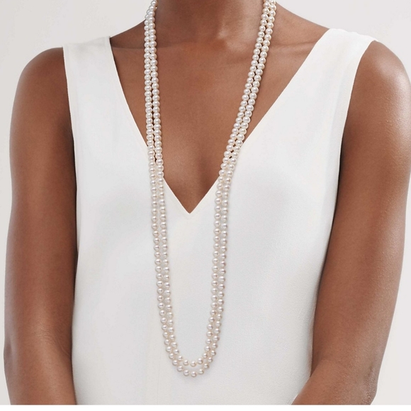 Tiffany & Co. Jewelry - Tiffany White Pearl Wrap Long Necklace 80"